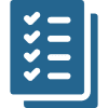 Icon of a checklist or to-do list with check marks.