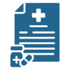 Medical prescription document with pills and a capsule.
